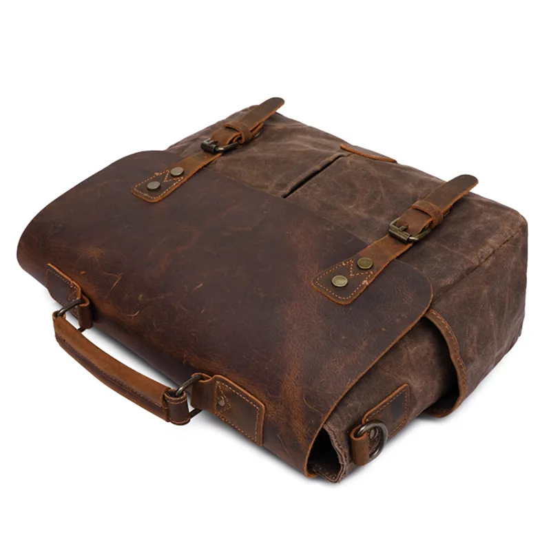 الرجعية الرجال حقيقية واحدة الكتف حقيبة يد كروس الأمتعة يسافر الجلود النفط الشمع حقيبة قماش قنب حقيبة وظيفية حقائب كبيرة
