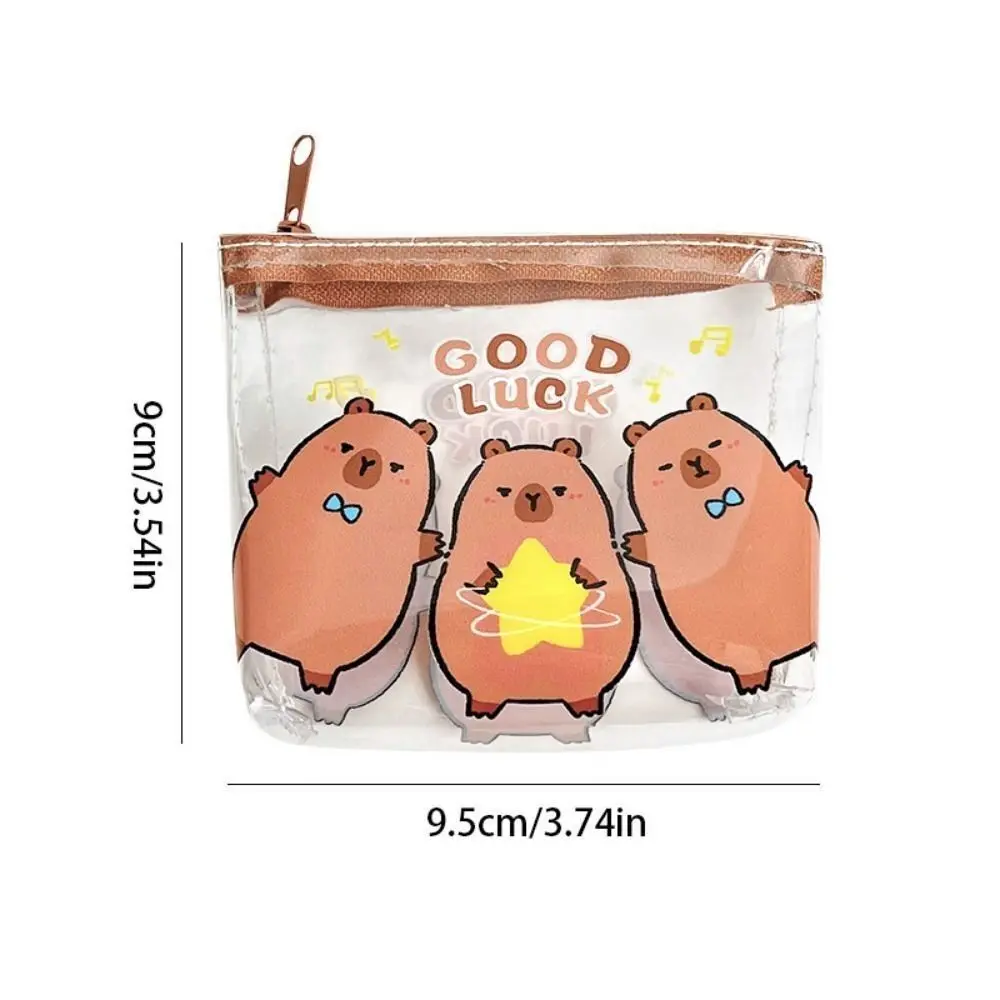 Fashion PVC Coin Purse Wallet Mini Transparent Capibara Lipstick Bag Waterproof Wallet