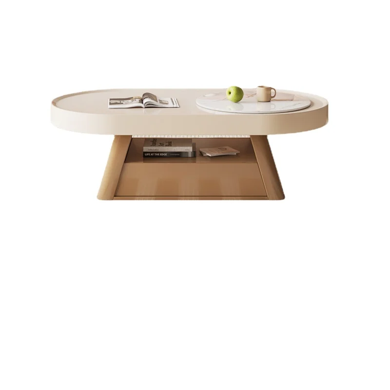 

YY Stone Plate Coffee Table Living Room Home Small Apartment Modern Simple Table Cream Style Coffee Table