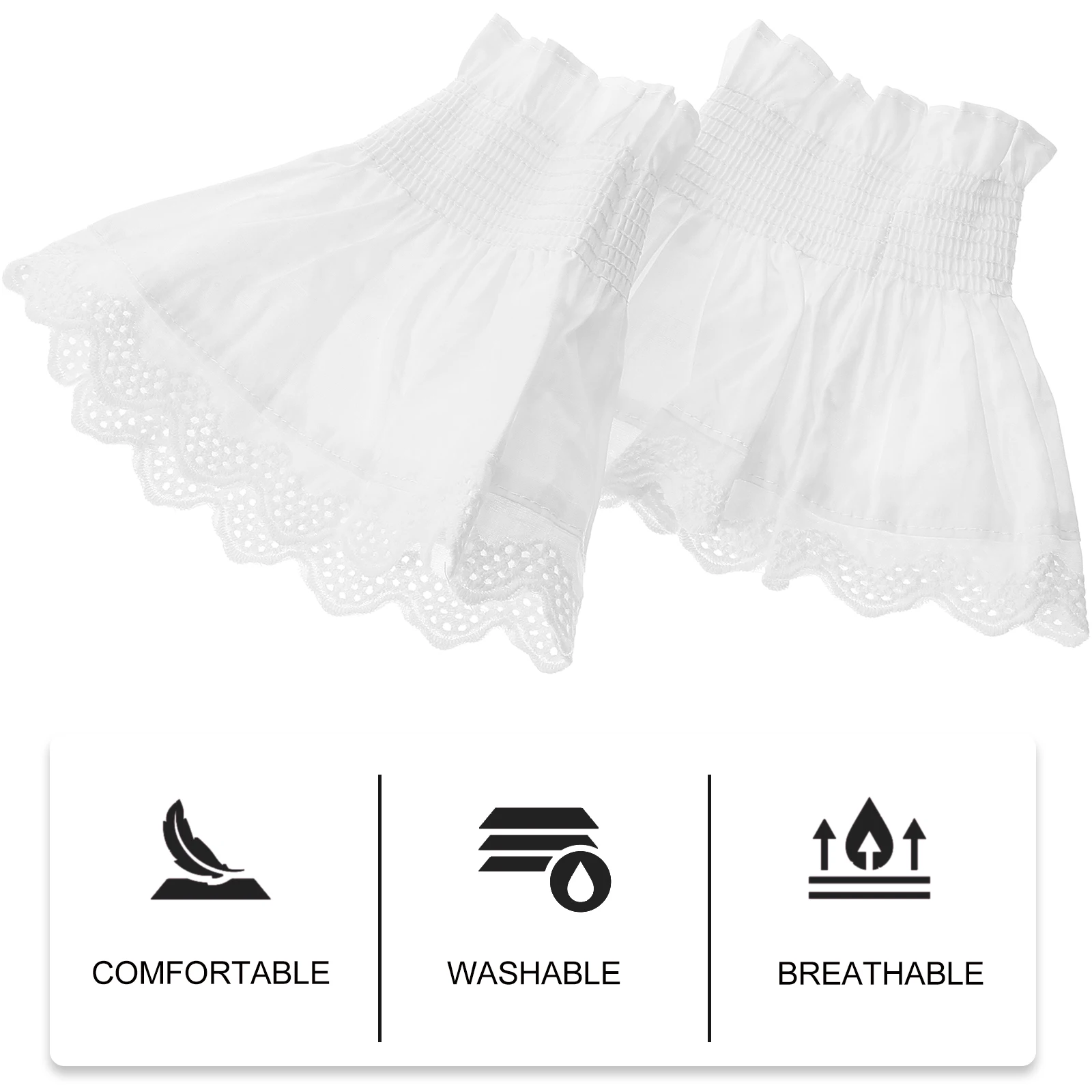 كاذبة الدانتيل أكمام أذرع تبريد القطن كشكش الأصفاد انفصال لفساتين البلوزات البلوزات النساء السيدات المراهقين هالوين زي #3