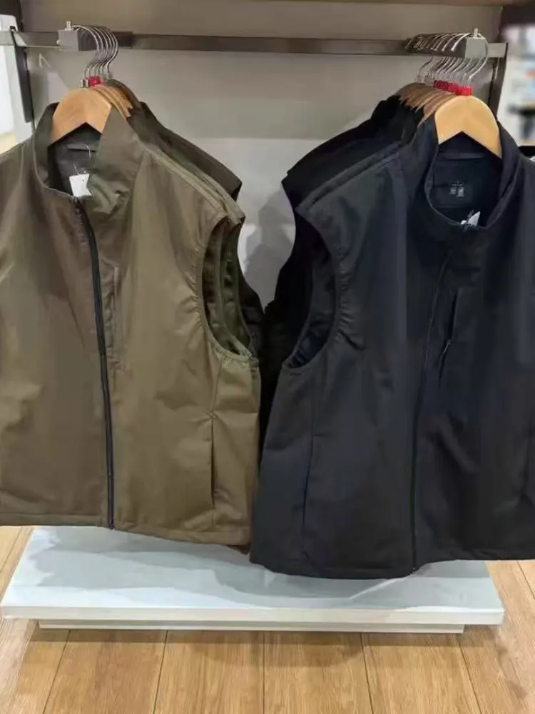 

ex Повседневный ветрозащитный жилет, уличная спецодежда, летняя коллекция, украшение на молнии, нейлоновая ткань, жилет обычной длины