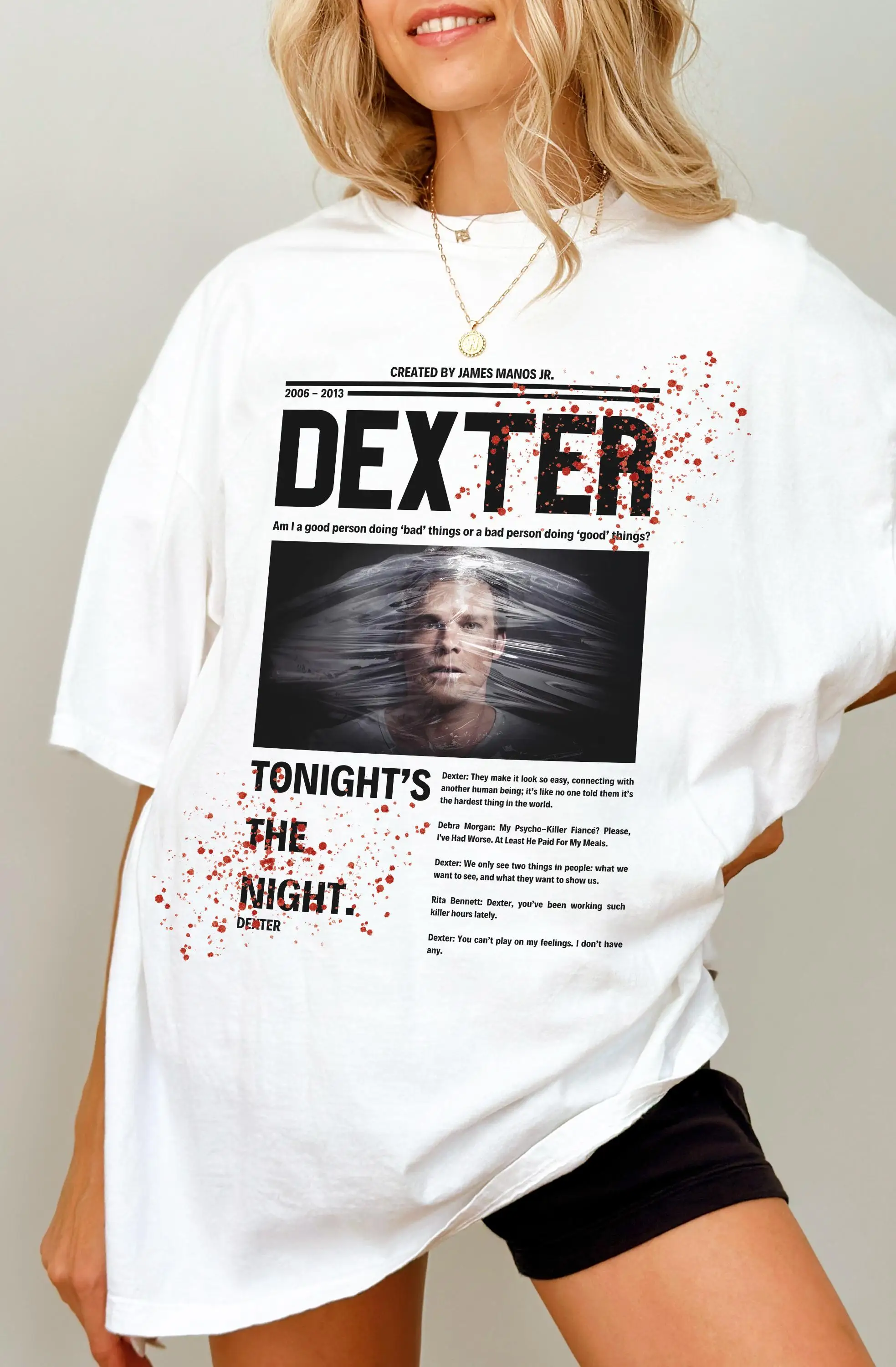 تي شيرت Dexter، تي شيرت Dexter TV Series، Michael C. Hall، هدية Dexter، Dexter Morgan، هدية لعشاق المثيرة