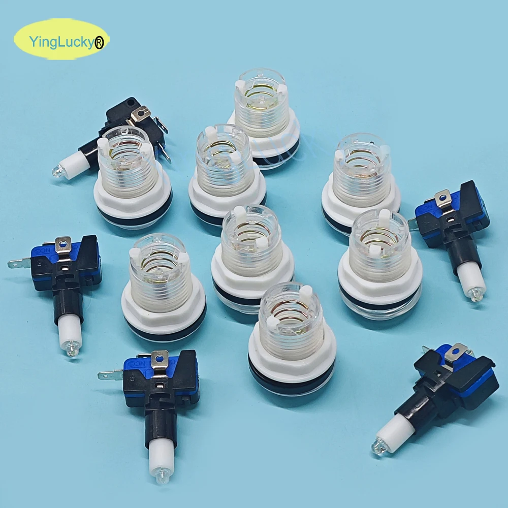 33mm 5V 12V Licht beleuchteter Druckknopf für Arcade-Spiel-Kit DIY Coin Start Select Pause Exit PS Swing Vending Crane Machine – Detail 5
