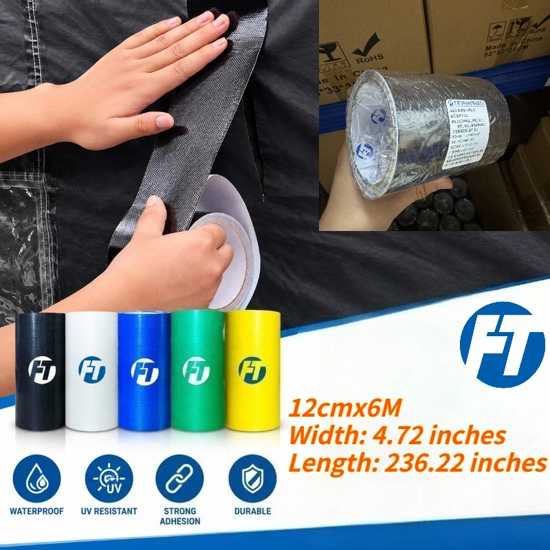 12cmx6M Fit for Awning,Outdoor  Umbrella,Pop-Up Canopy,Tarpaulin,Tent,RV,Awning, Tent & Canvas Repair Tape (4.72 in × 236.22 in)