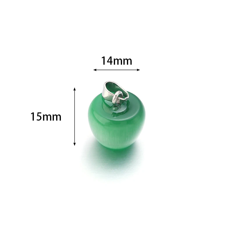 2pcs Natural Stone Apple Pendants for DIY Making