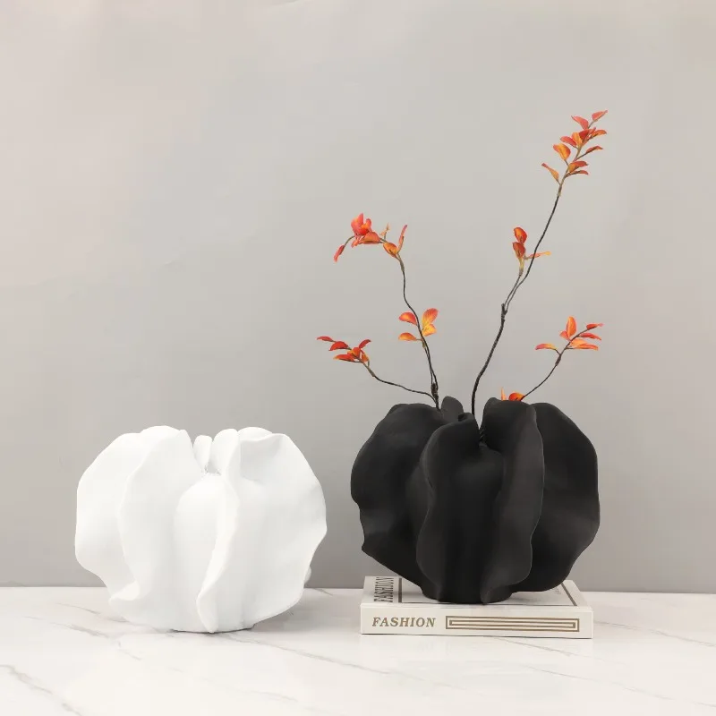 Resin Vase, Irregular Starfruit Flower Arrangement, Coral Wave Pattern Petal Shaped Vase, Handicrafts, Decorative Ornaments