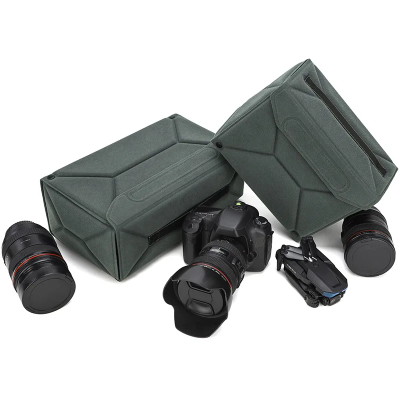 Camera inner sleeve pack, foldable one camera and two lenses, multifunctional storage box, camera equipment protective case