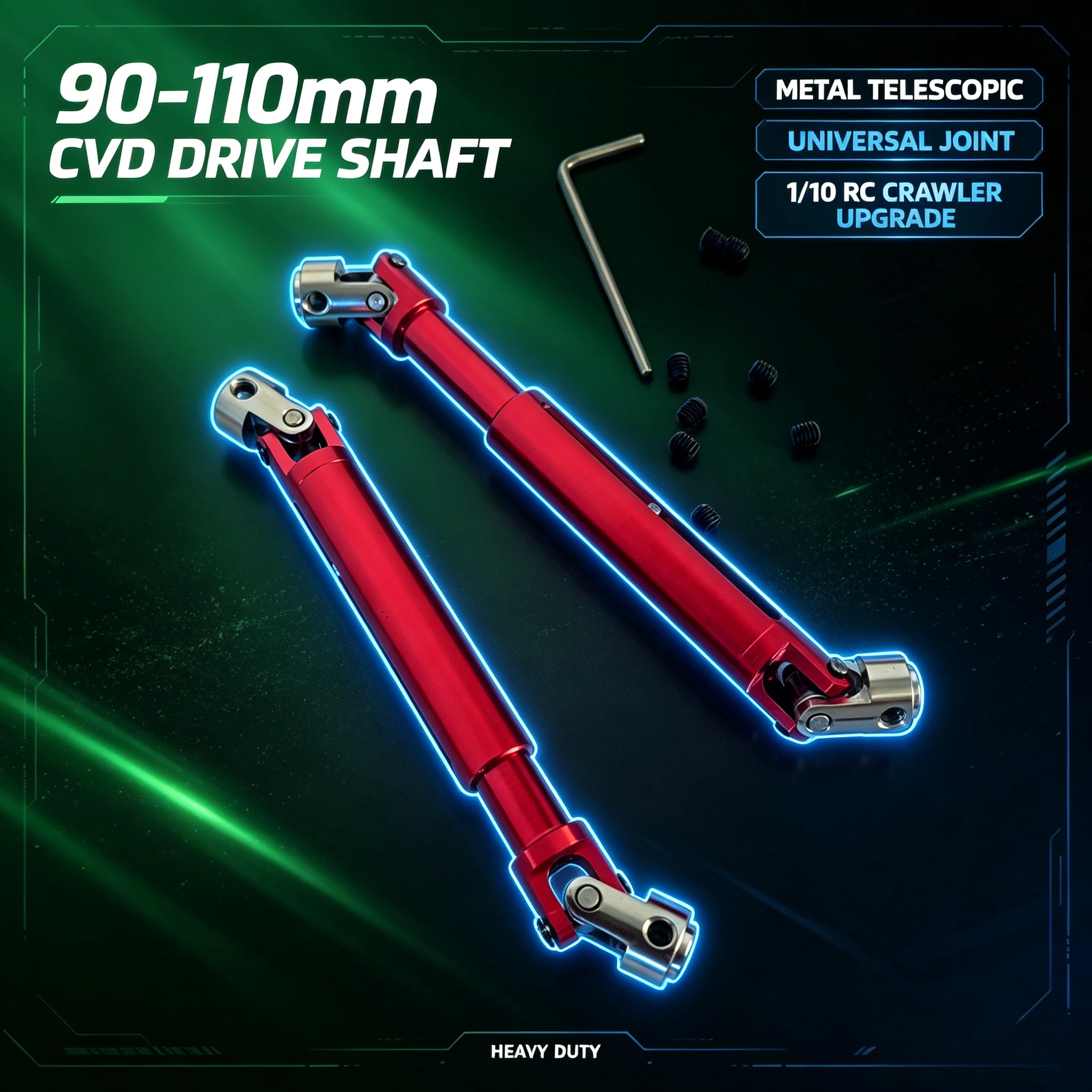 Metal Universal Telescopic Drive Shaft CVD Center Driveshaft for 1/10 RC Rock Crawler Axial SCX10 HSP 94180 180011 Upgrade Parts