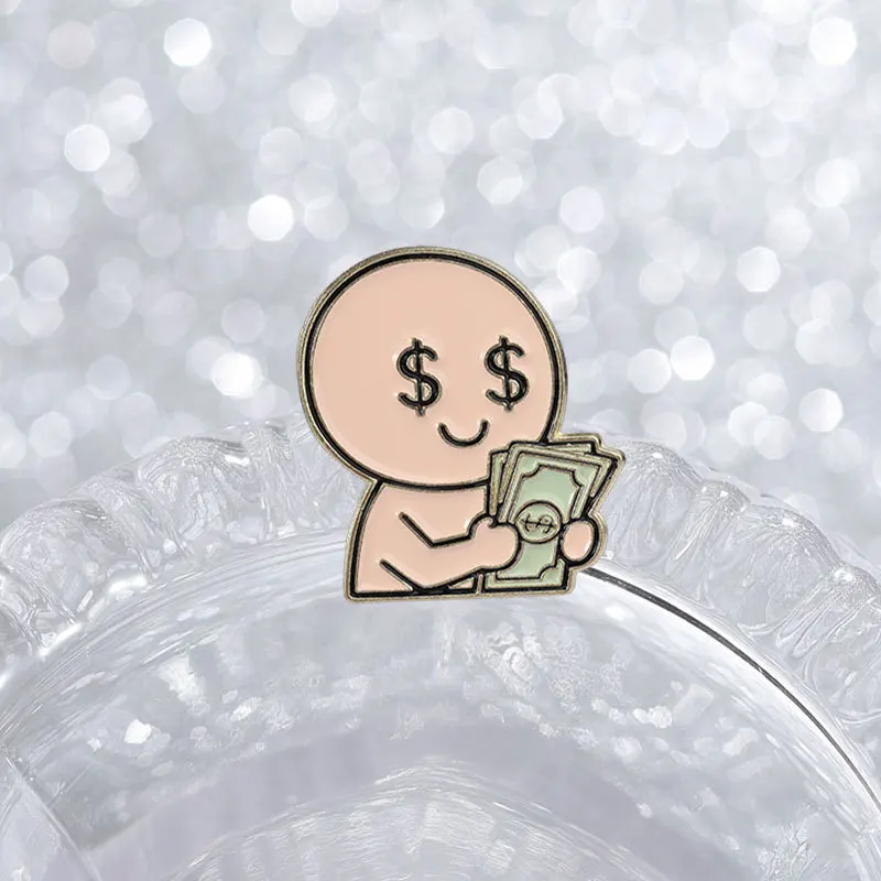 Cartoon Character Brooches Money Counting Metal Badges Small Gifts Wholesale Lapel Pins for Caps Brooch Backpack Accessories
