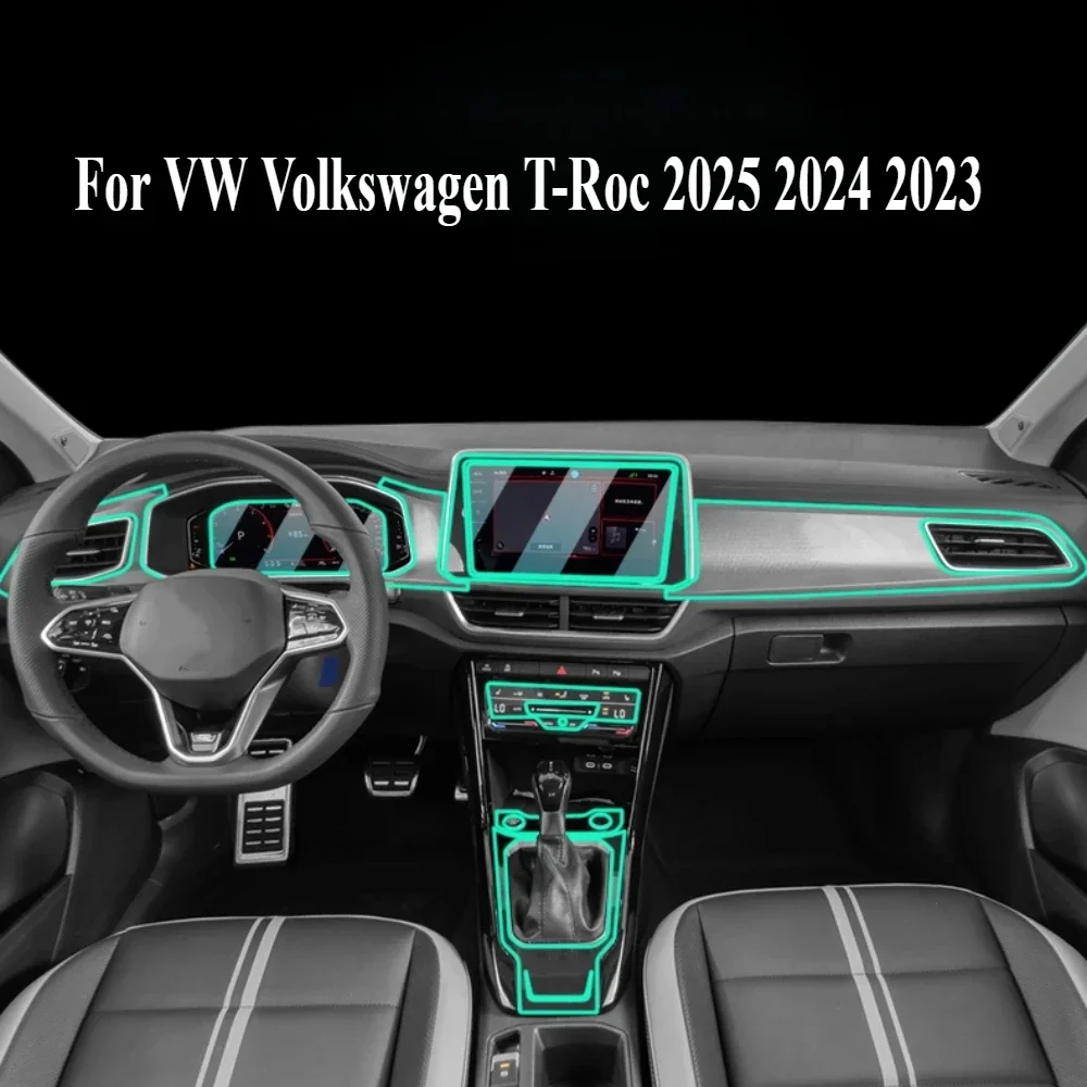 PPF Protection film For VW T-Roc 2025 2024 2023 Interior Accessories transparent TPU GPS Navigation Gear Panel Center Console
