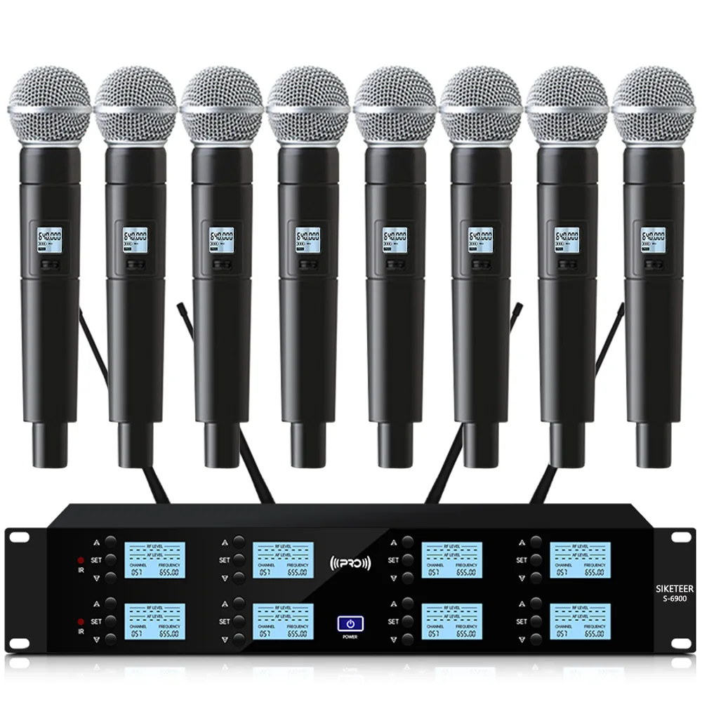 

Professional UHF wireless microphone 8-channel handheld microphone suitable for Karaoke party event stage performance