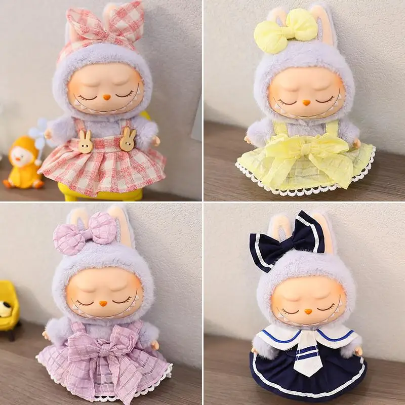 For Labubu clothes plush vinyl face doll pendant Labubu sitting party series Dolls Accessories Cute Decoration Little Clothes