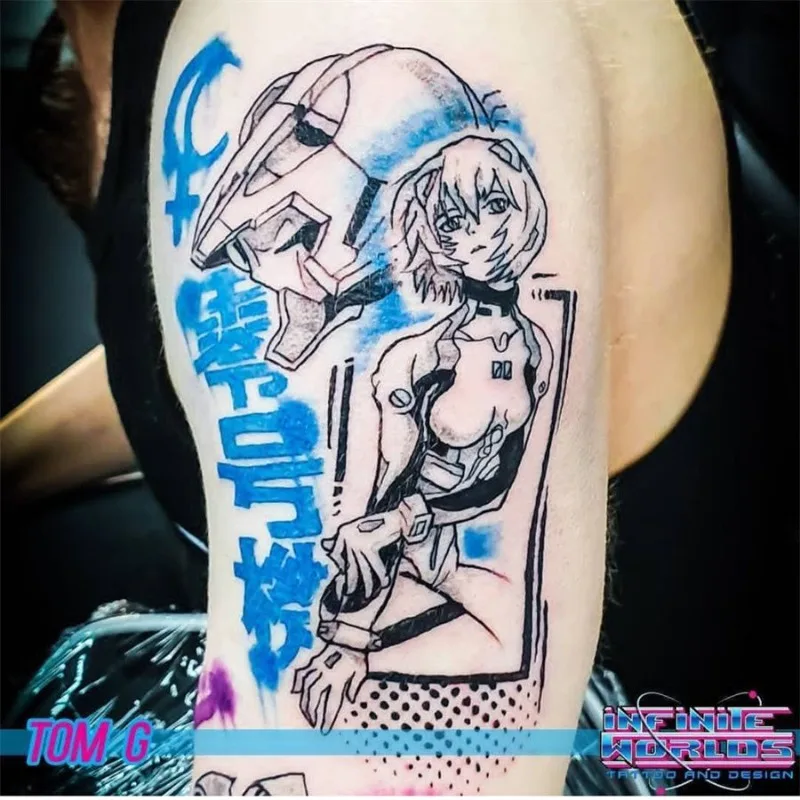 Neon Genesis Evangelion Shinji Ikari Asuka Langley Ayanami Rei Tattoo Sticker EVA Unit Zero EVANGELION-01