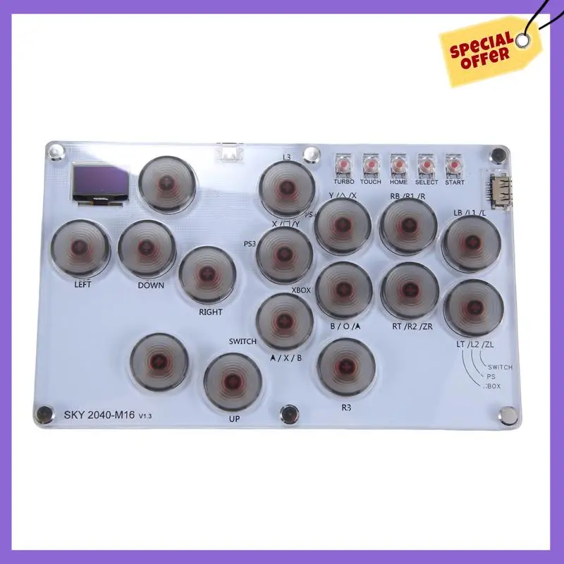 

-A96Z 16Key Joystick Hitbox Keyboard Arcade Stick Controller For PS4/PS3/Switch/Steam Arcade Hitbox Controller Fight Sticks