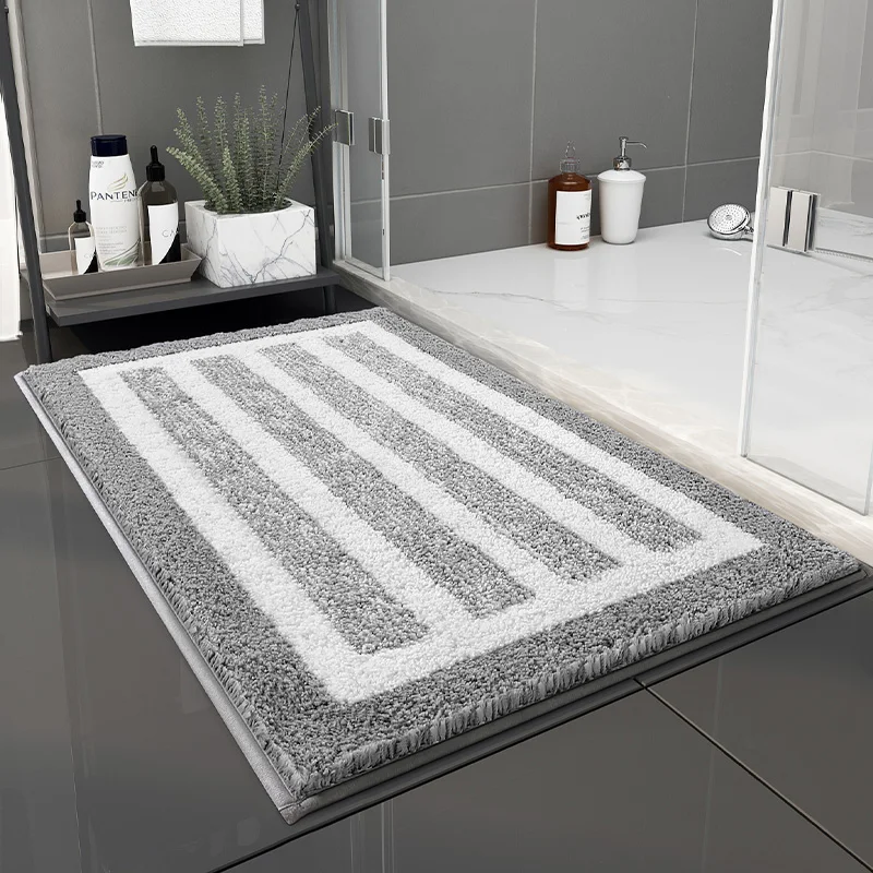 Super Absorbent Bath Mat Quick Dry Non-Slip Bathroom Rug Carpet Soft Thick Kitchen Plush Rug Foot Pad Fluffy Bathtub Mat Doormat