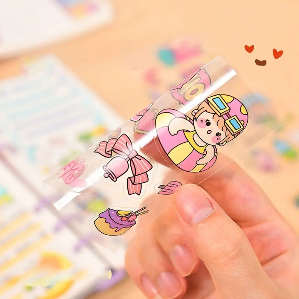 DIY 10/20/50Pcs Cute Cartoon Patterns PVC Stickers Transparent Waterproof Notebook Decoration DIY Scrapbook Decor