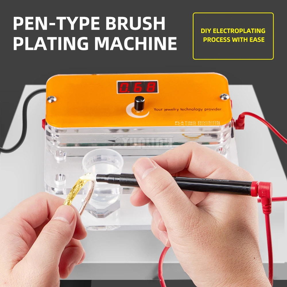 Gold Plating Brush Plating Pen Electroplating Machine Jewelry Bubble Plating Solution Processing Tool for DIY Crafts