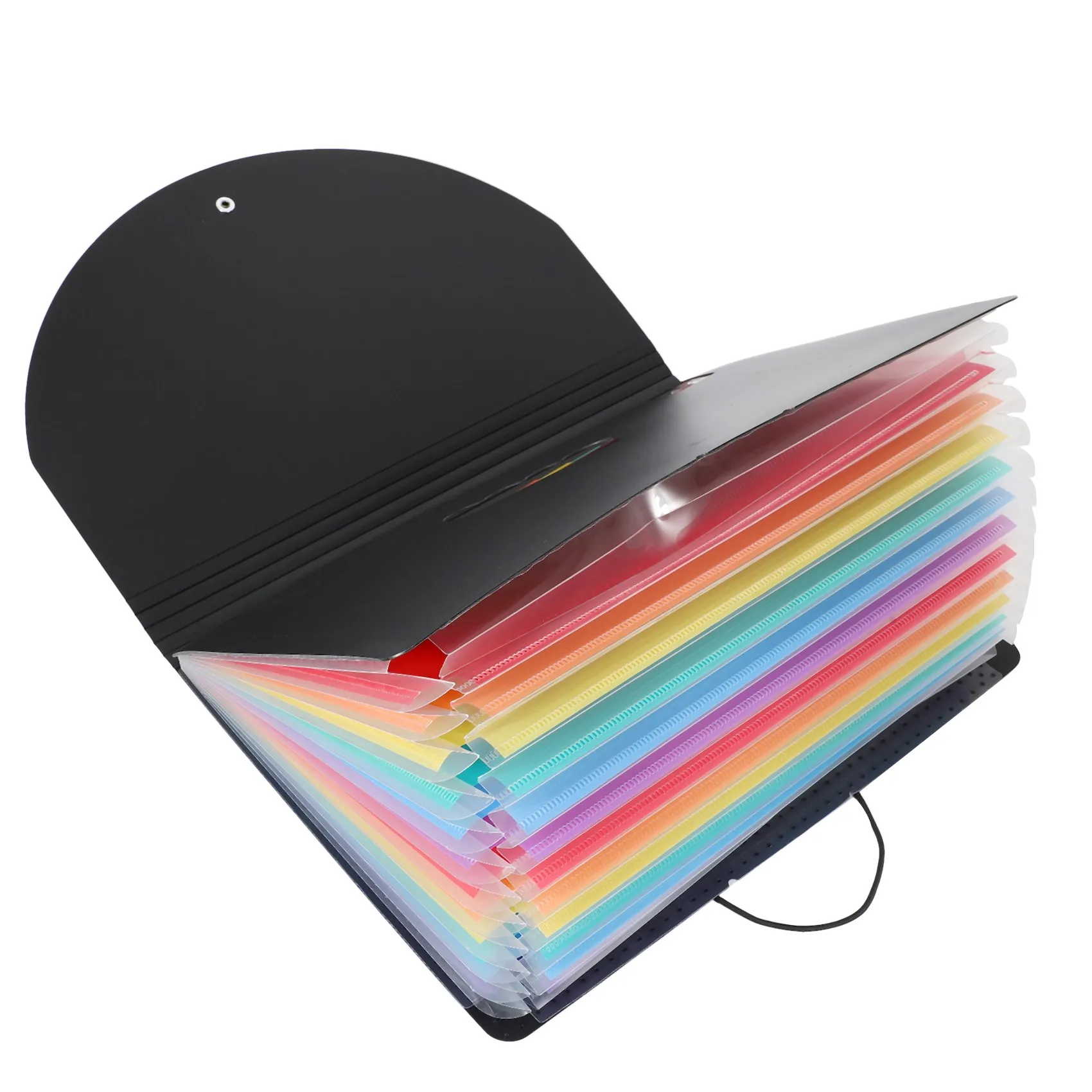 Expanding File Folder A4 Letter Size Portable Document Holder with 12 Pockets Black Filing Folders Desk Storage Accordion Fil