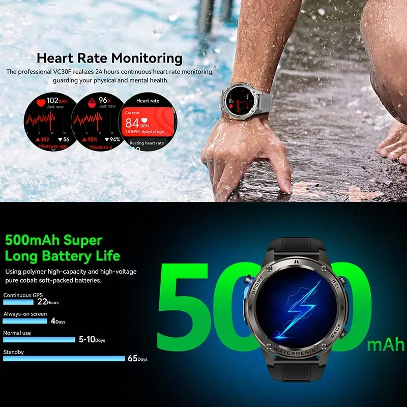 Nuevo reloj inteligente deportivo militar con GPS para exteriores, brújula integrada, altímetro barométrico Real, reloj inteligente deportivo resistente al agua hasta 5ATM para hombres