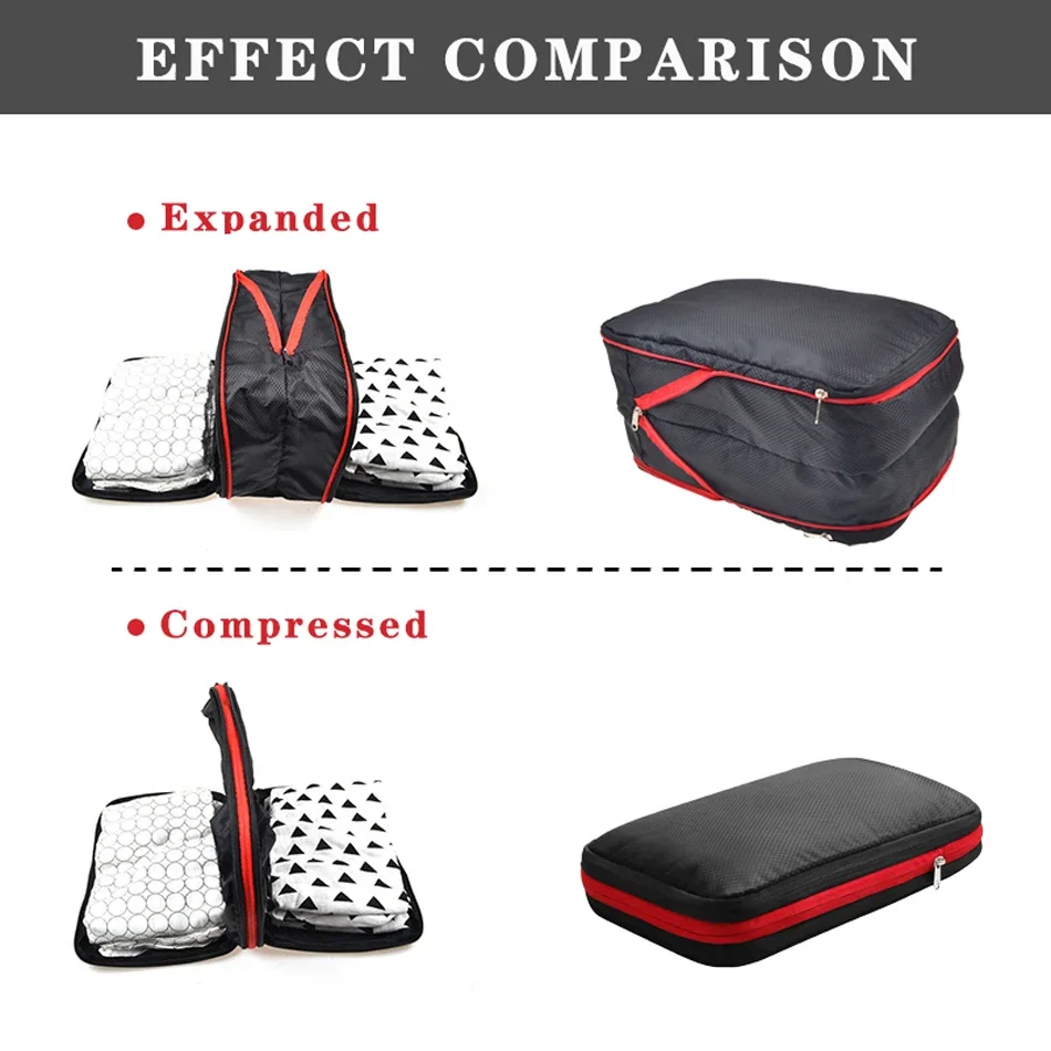 Double-Deck Portable Compression Bag, Used for Travel, Waterproof Function, The Space Is Reduced By 50%