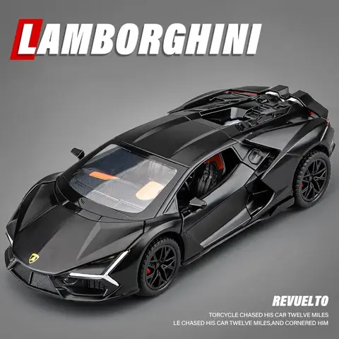 1:32 Lamborghini Revuelto Pressofuso In Lega Modello di Auto Suono Luce Bambini Giocattoli Collezione Hobby Regali Con Ragazzi Bambini Presente A893