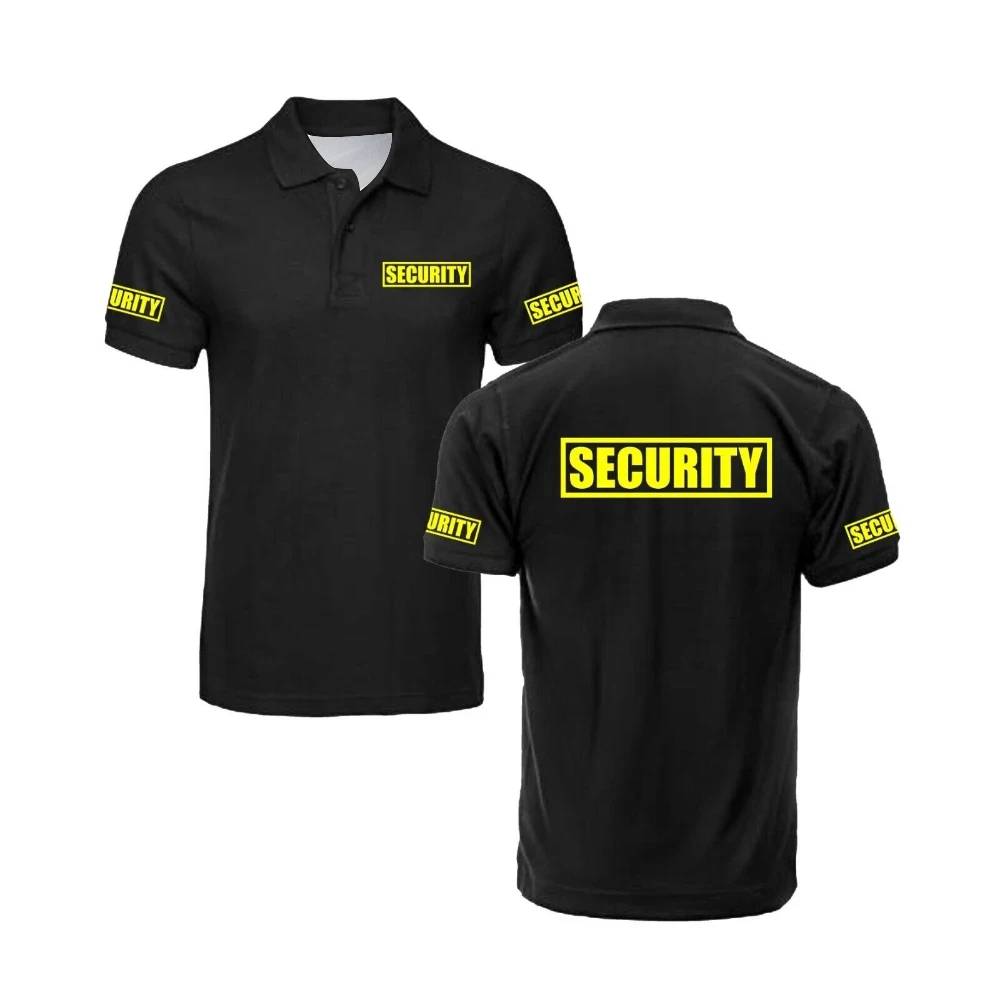 Security Classic Polo Shirt Guard Bodyguard Uniform Work Clothes Outdoor Men's Golf Polo Shirt Top