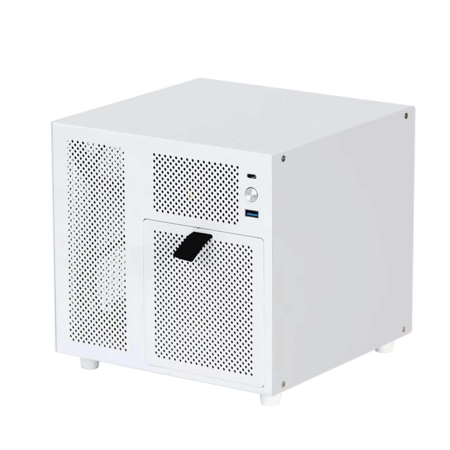 เคส NAS Ursa Minor 4 ช่องใส่ฮาร์ดดิสก์, รองรับพาวเวอร์ซัพพลายแบบ SFX, เมนบอร์ด ITX, สีดำ Feiniu, เหมาะสำหรับใช้เป็นเซิร์ฟเวอร์จัดเก็บข้อมูลภายในบ้าน, ขนาดเล็ก
