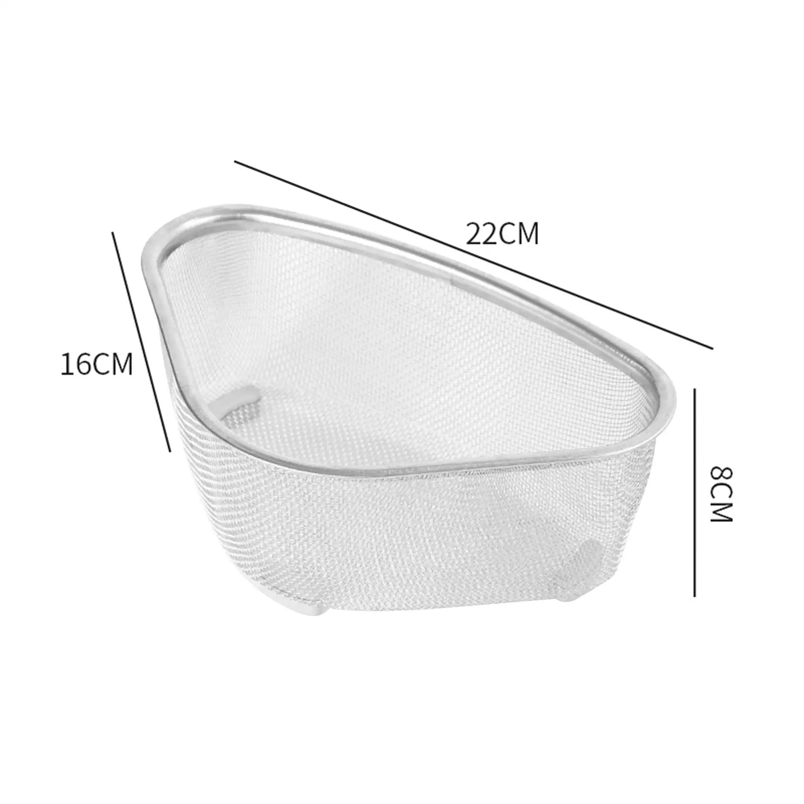 Durable Stainless Steel Colander Strainer Basket High Performance Strain, Drain, Rinse Fruits, Vegetables Triangle