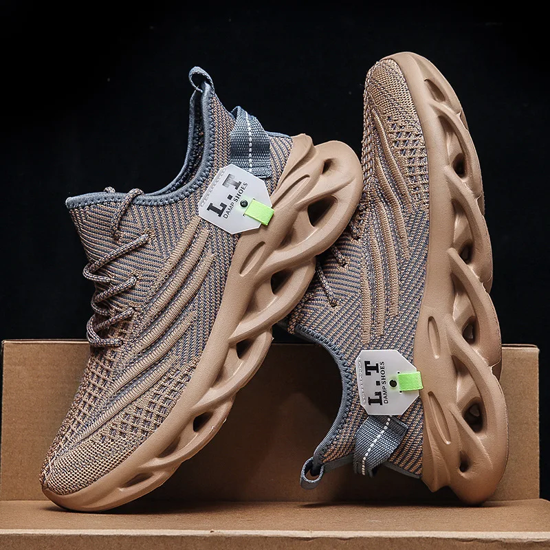 

New Men's Mesh Athletic Sneakers Lightweight Breathable Sport Shoes Outdoor Running Tennis Anti Slip Casual Footwear