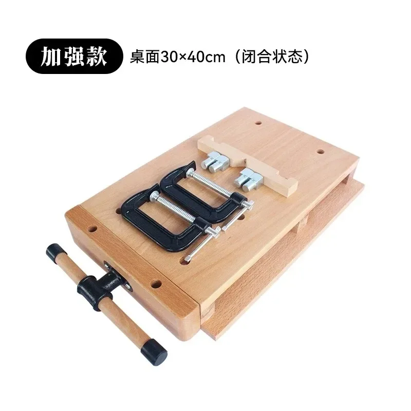 Desktop beech woodworking table Small workbench Handmade solid wood workbench Multifunctional desktop household tools