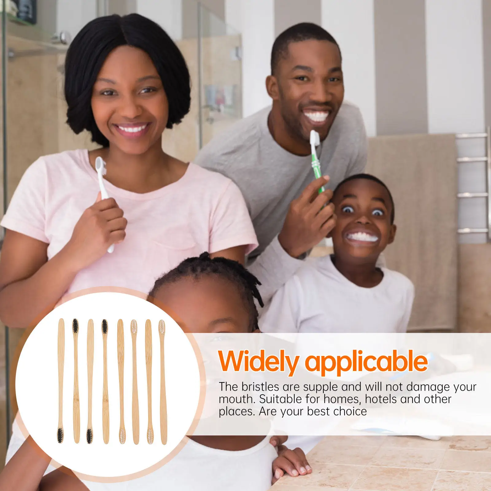 

20 шт. бамбуковых зубных щеток, надежные, безопасные, долговечные (12 месяцев), портативные, для путешествий, дома, ванной комнаты, для чистки зубов