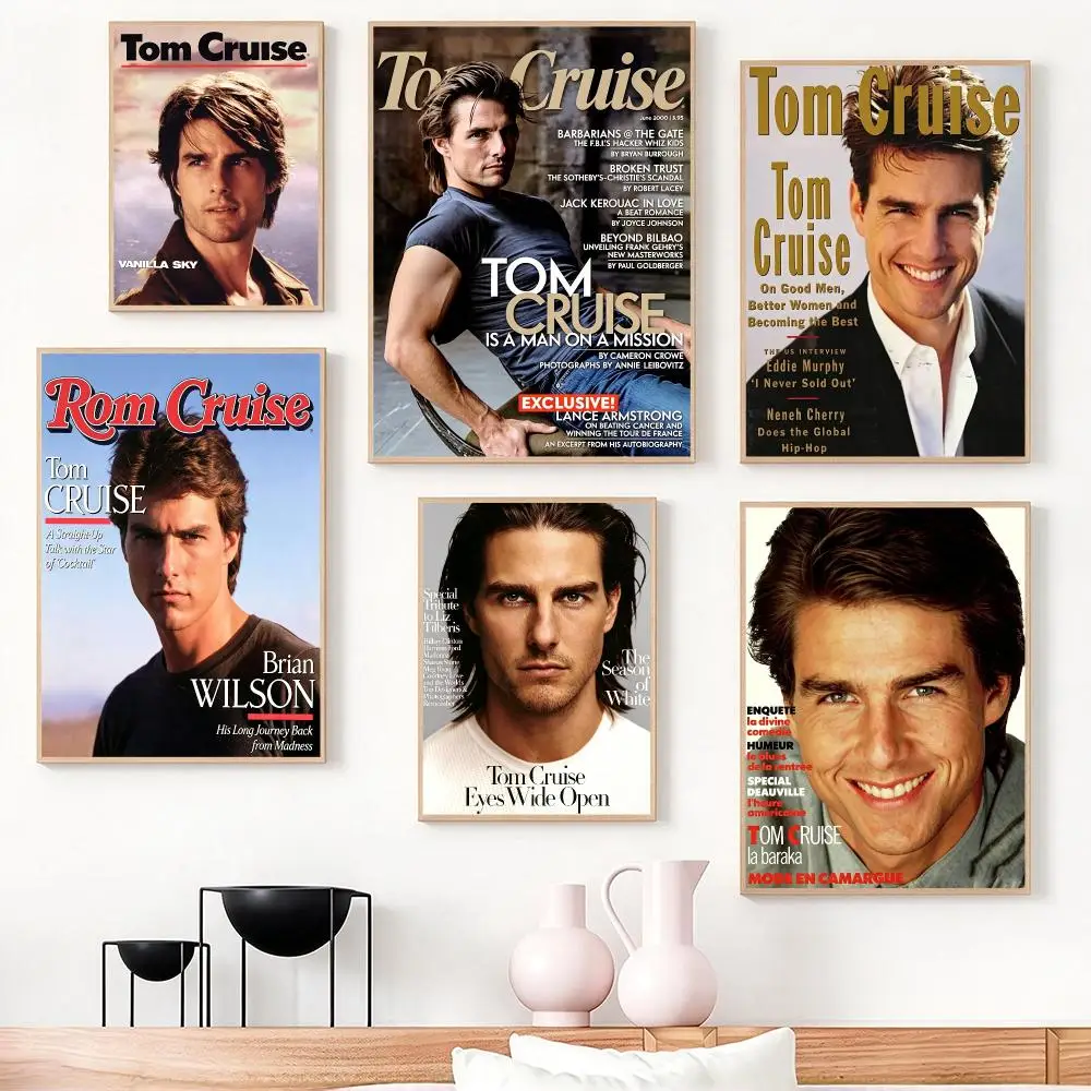 actor Tom Cruise Poster Poster HD Frameless Creamy Style Home Decor Wall Art for Living Room Bedroom Gift