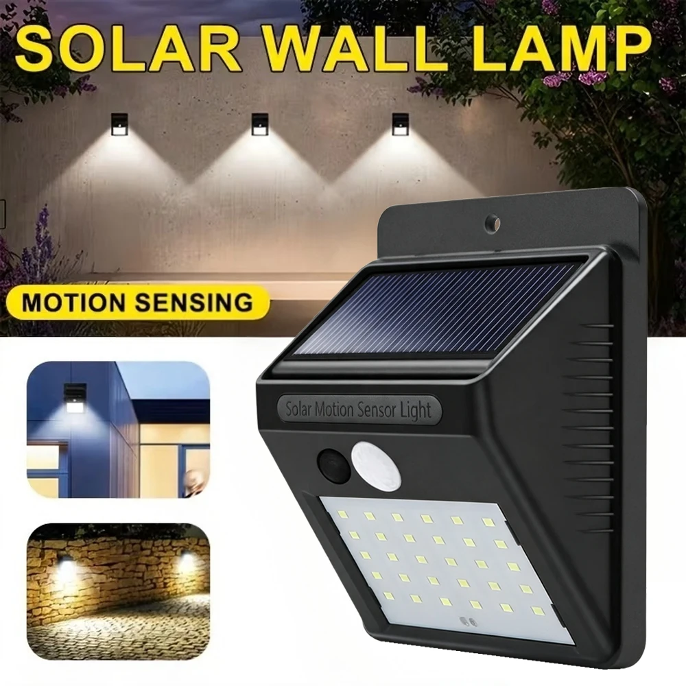 30 LED Solar Light PIR Motion Sensor Wall Light Outdoor Solar Lamp Waterproof Solar Powered Sunlight Street Lamp Garden Decor