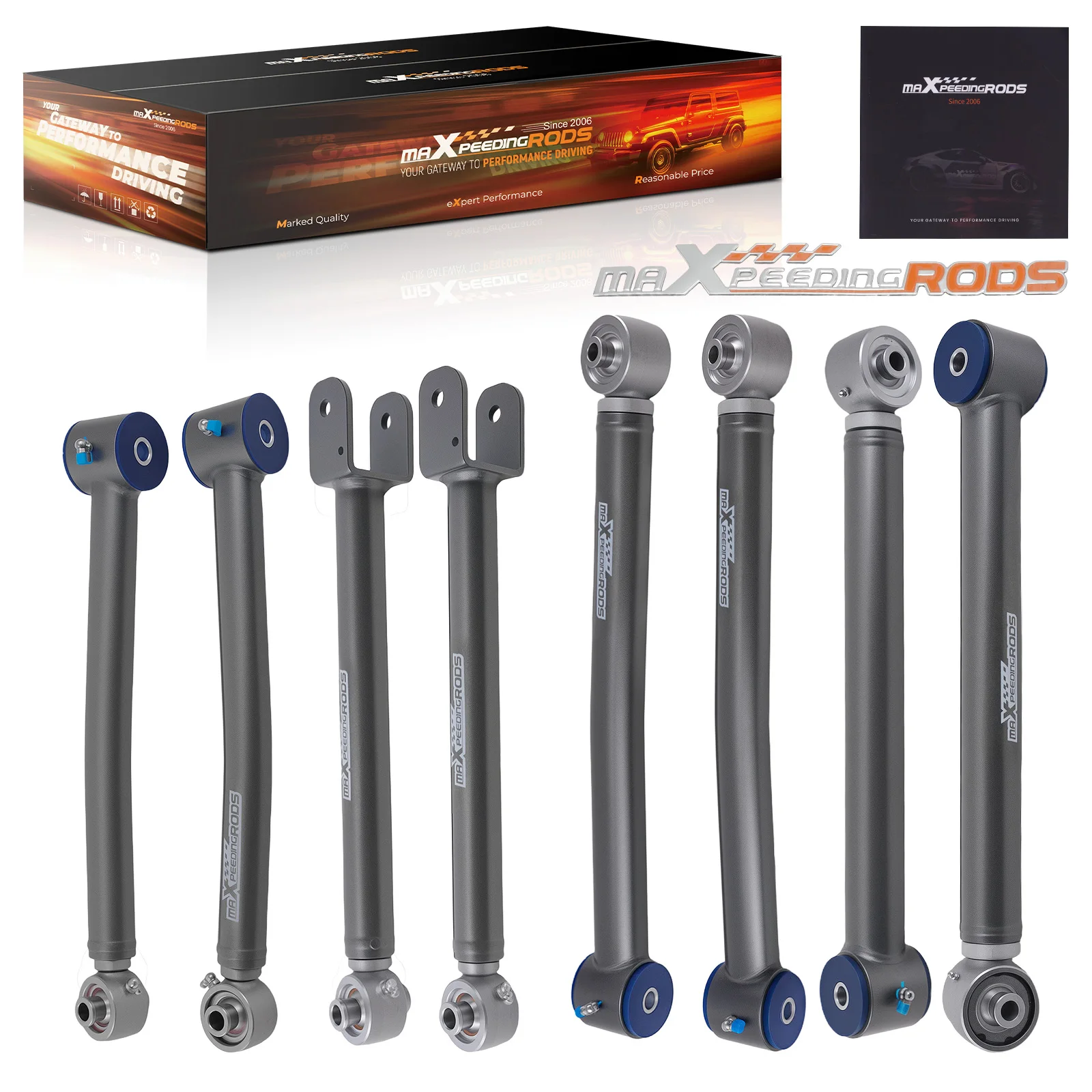 Suspension Kit 8x Front + Rear Control Arms for Je ep Wrangler JK Unlimited 2007-2018 2WD/4WD 0-6 Inches Lift Kit