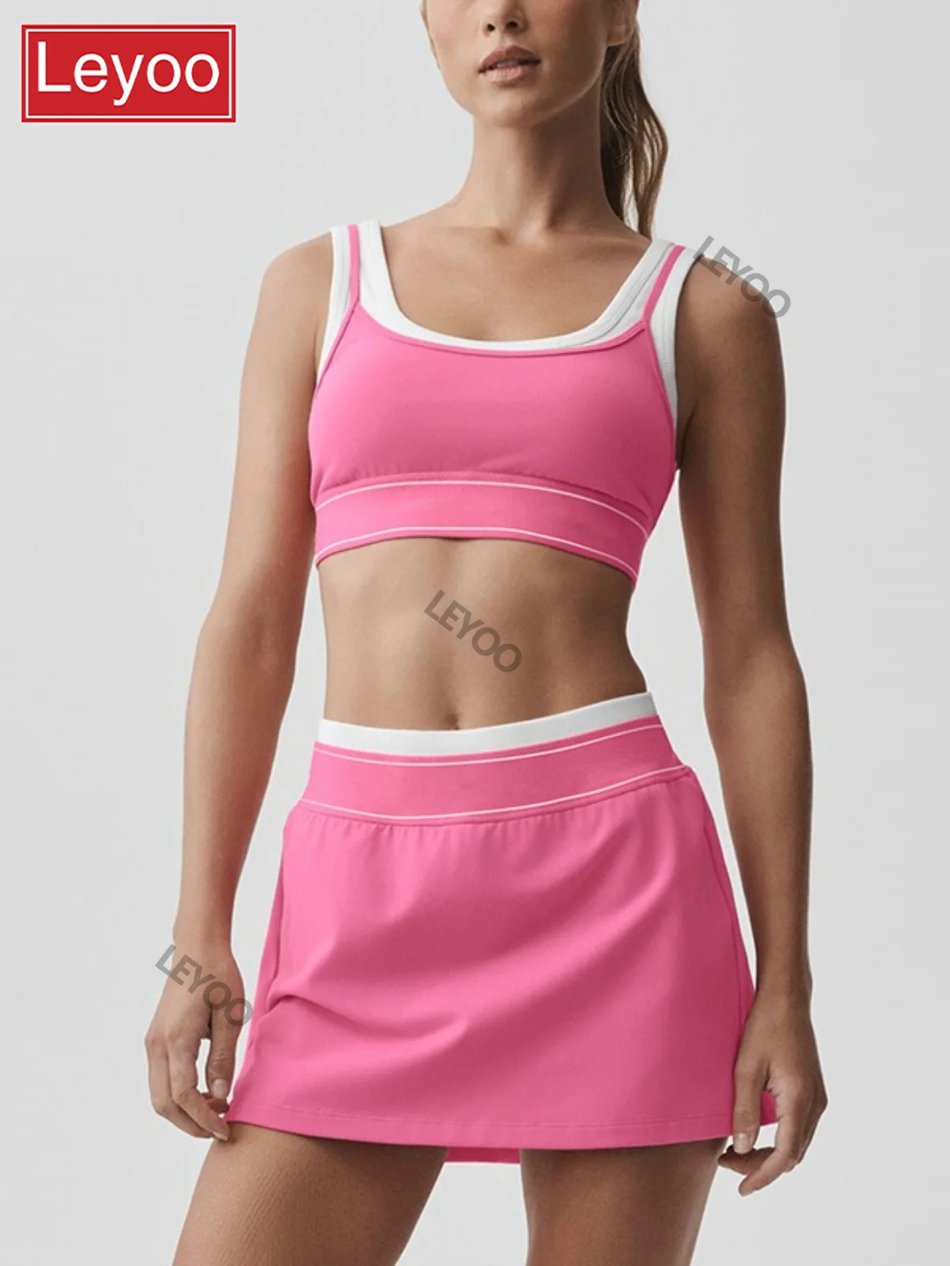 Yoga Set Women's Solid Color Sports Bra Anti-Exposure Push-Up Top High Waist Hip Lifting Shortd Running Fitness Suit 2026 New