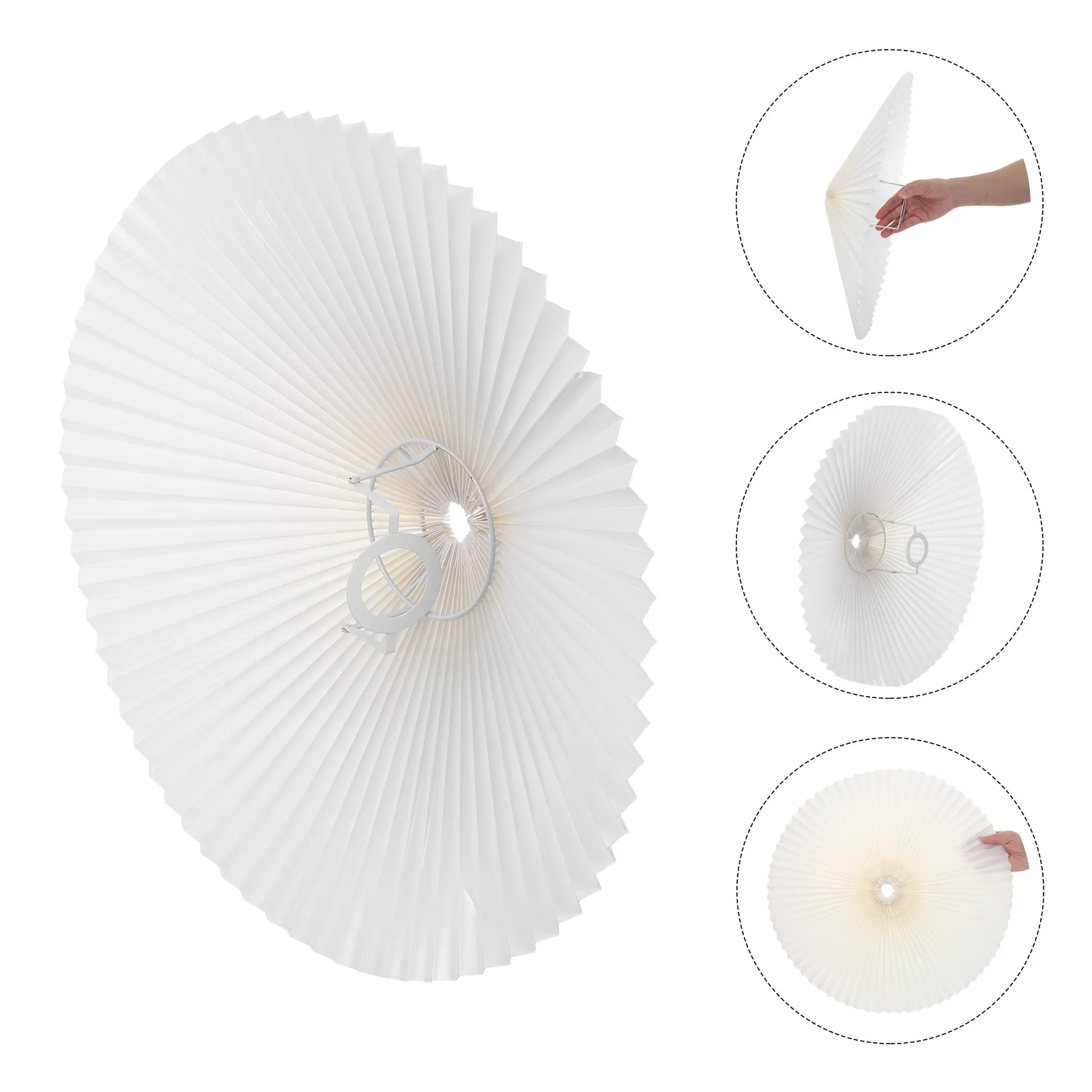 Cloth Pleated Umbrella Lamp Shade Cover 360 Degree Rotating Iron Frame Adjustable Fabric Lampshade Table Lamp Pendant Light