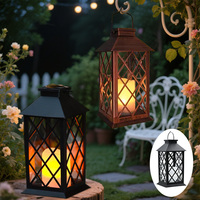 Creative Solar Powered Hanging Lamp Flickering Flameless Candle Waterproof LED Light For Table Patio Lawn Outdoor Party Decor