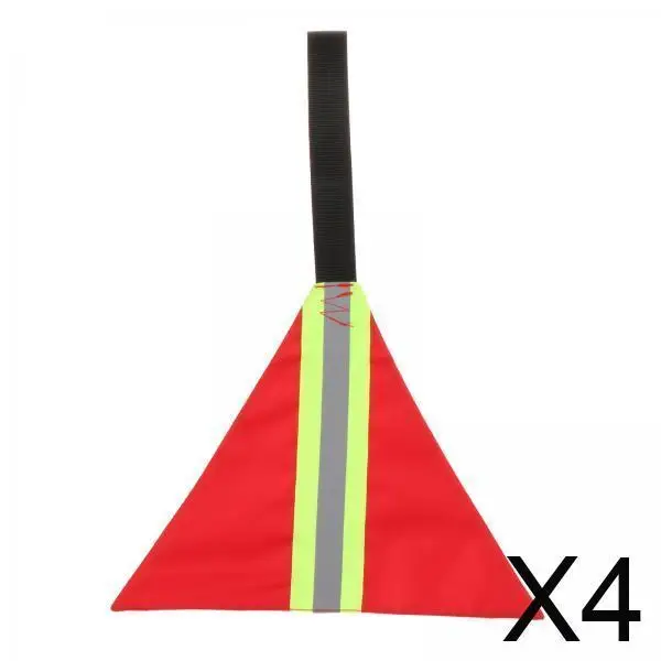 

Foldable Red Kayaking Flag Safe Travel Accessory with Reflective Strip Oxford Cloth Warning Sign for Canoe Boat Truck Loads