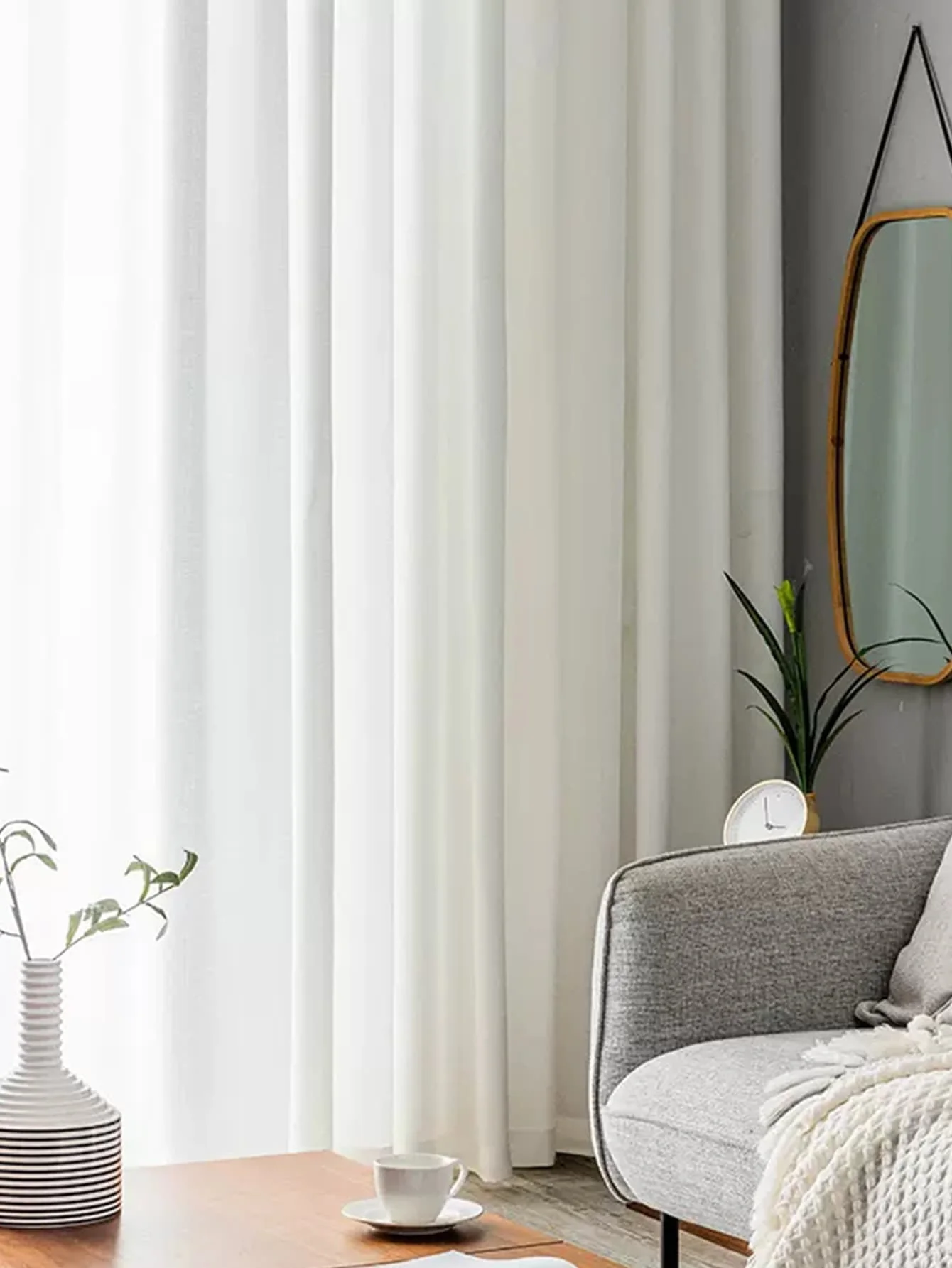 White Thicken  sun screens Sheer Curtain Opaque for bedroom Window Living room balcony hemp  Grommet Window curtain