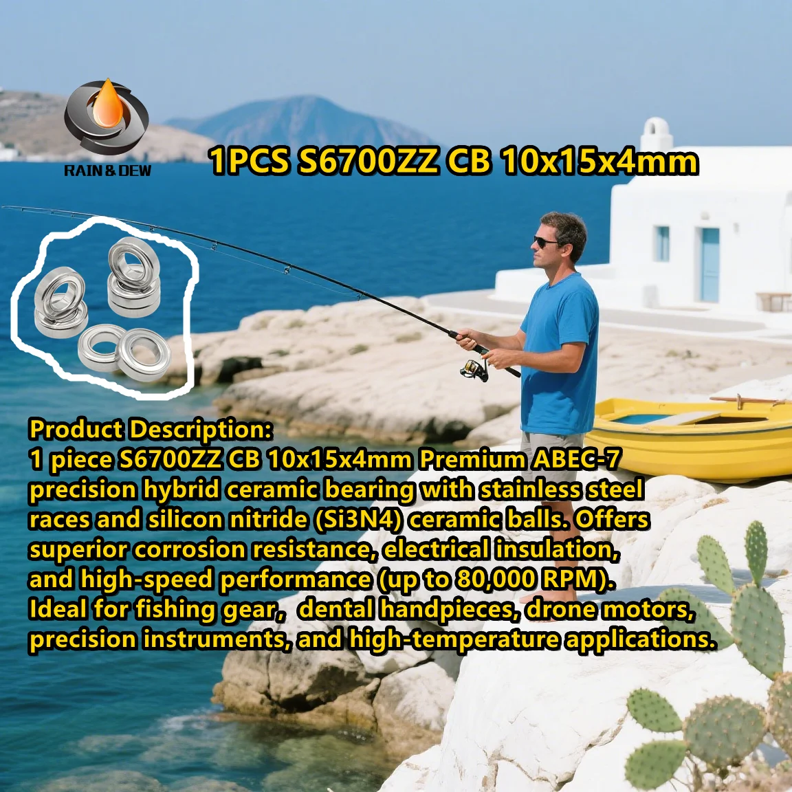 

S6700ZZ CB 10x15x4 мм S6701ZZ CB подшипник ABEC-7 гибридный керамический шарик из нержавеющей стали S6700 6701 2ZZCB