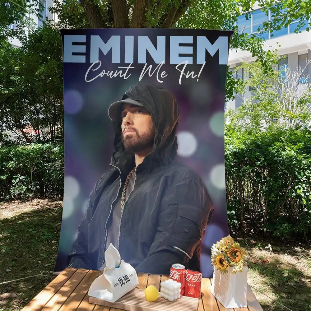 Hip Hop Rapper Sänger Eminem Banner Kunstdruck Japanische Wandflagge Anime Wandbehang Home Decor