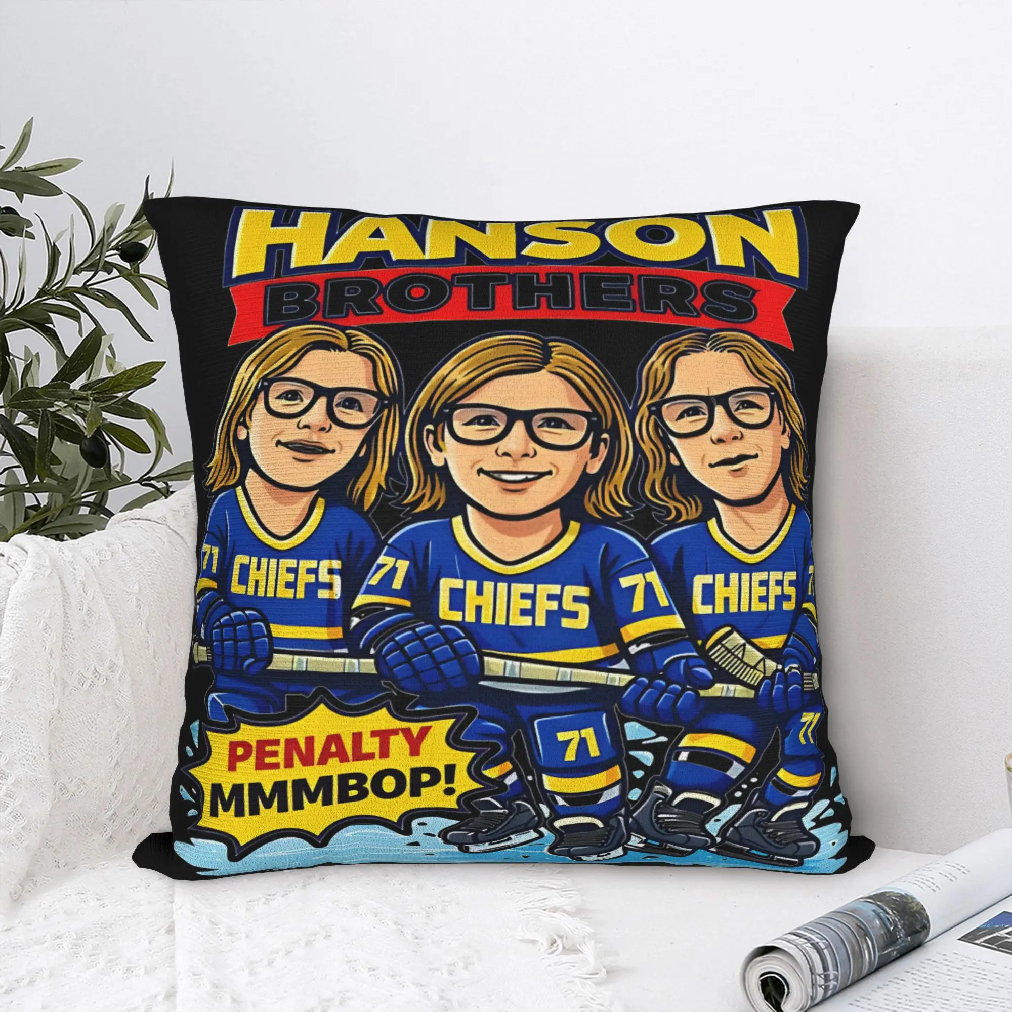 Pillow Cover Hockey Hanson Brothers  Kawaii Pillow Case For Sofa Home Decor Pillowcases