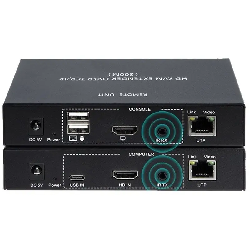 B67C 200M -Compatible IP KVM Extender Cat5e/6 1080P USB KVM EU Plug