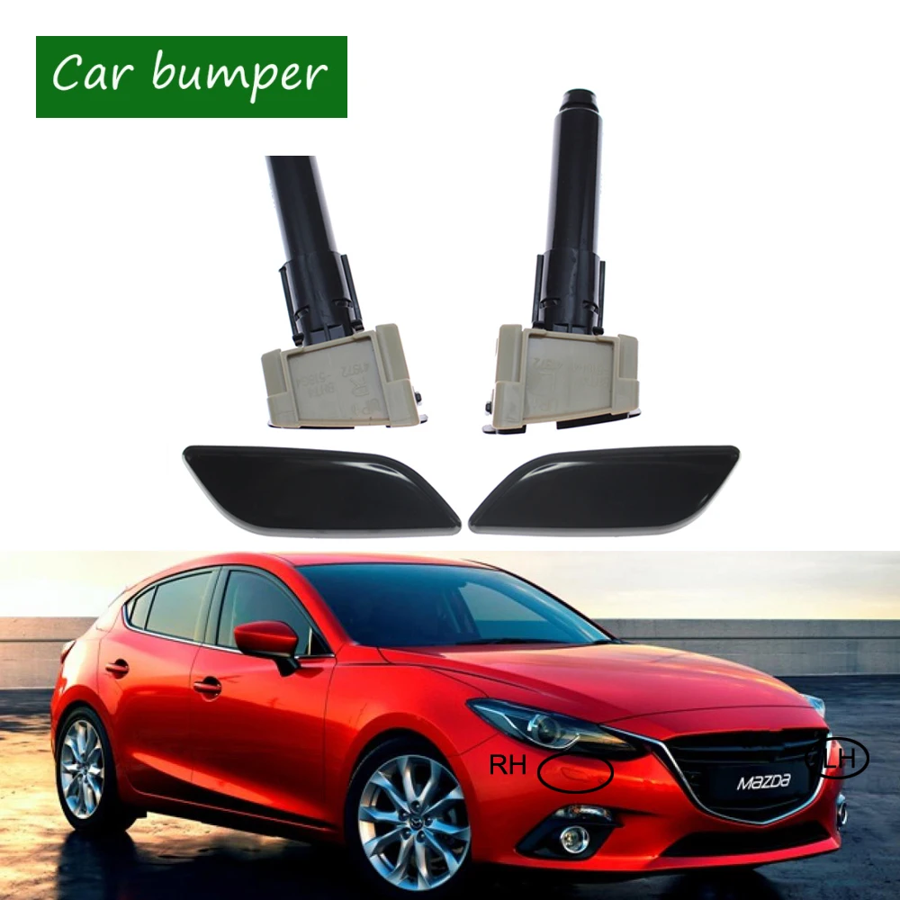 For Mazda 3 M3 Axela 2013 2014 2015 2016 New Front Bumper Headlight Water Spray Nozzle Actuator Cover Cap Headlamp Washer Set