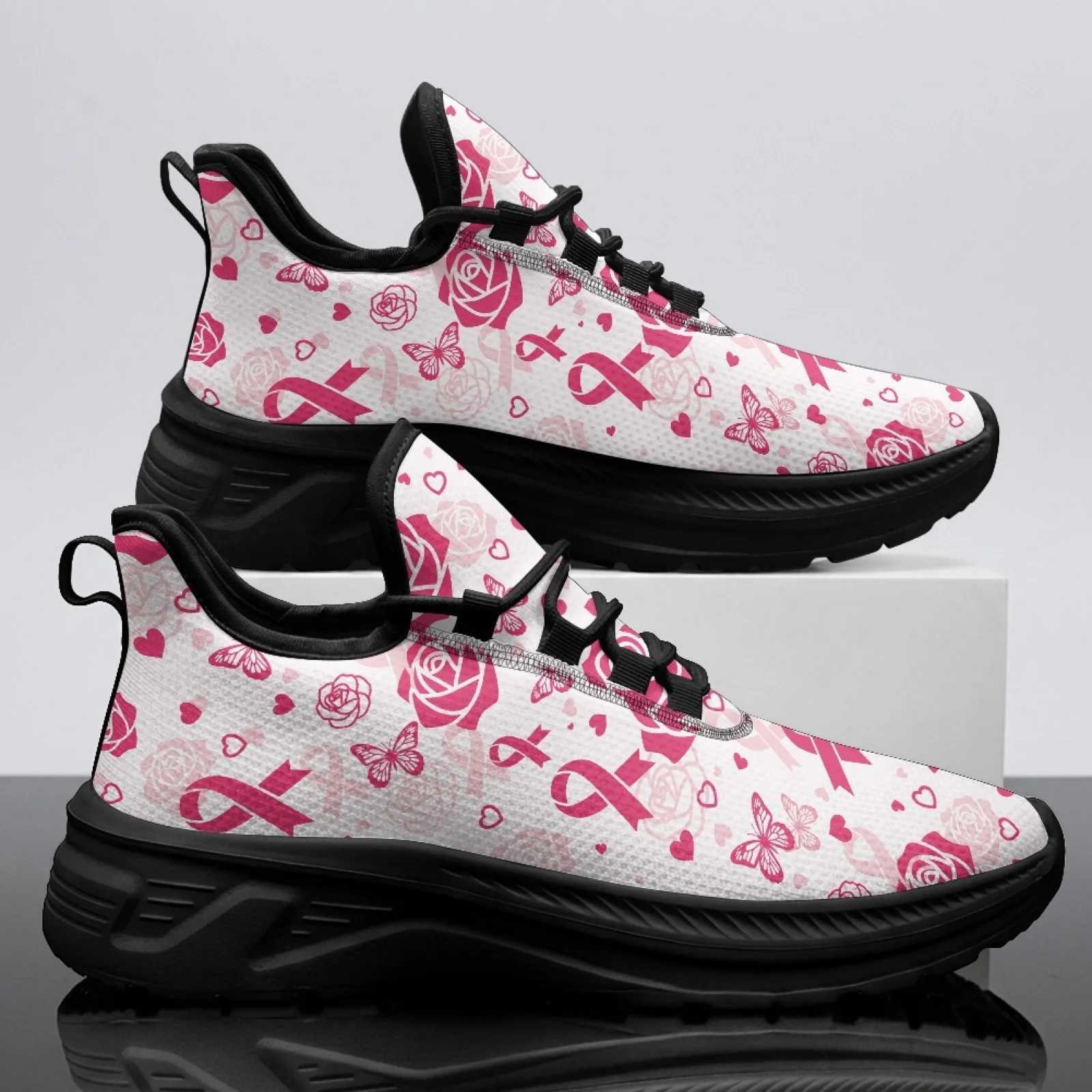 PENSTROLL Butterfly Rose Breathable Men's Sneakers for Mens Casual Sports, Lace-Up Outdoor Sports Casual Shoes