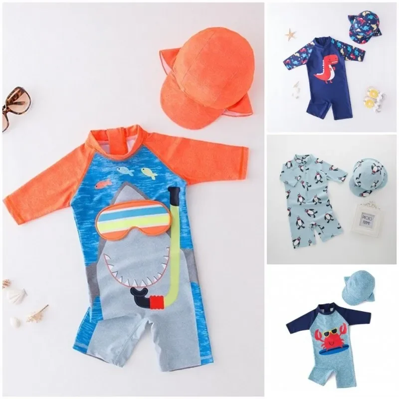 

Summer Children's Swimsuit Boys Dinosaur UV Baby Bathing Suit Boy Kid One Piece Swimming Suit Toddler Boy Swimsuit Baby Swimwear