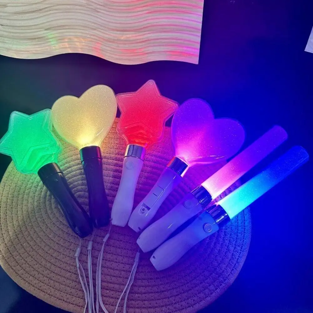 

Star Heart LED Glow Stick Mini Reusable Kpop Lightstick Finger Lightstick Luminous Bar Concert Light Stick Music Festival