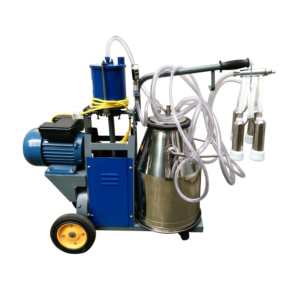 

New Milker Electric Piston Milking Machine For Cows Bucket Farm Stainless Steel