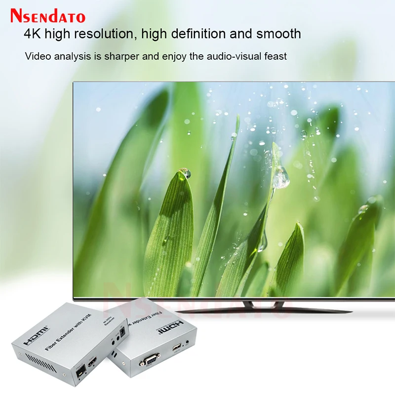 광섬유 20Km 4K 60hz HDMI USB 송신기 및 수신기 USB 키보드 마우스 용 HDMI KVM USB 익스텐더