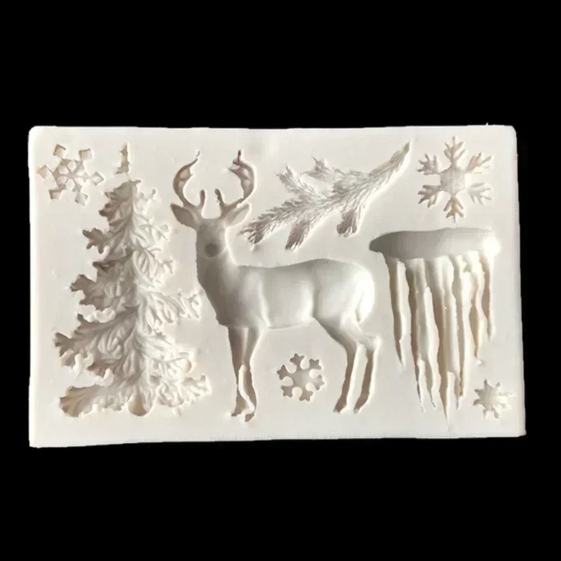 Elk Christmas Tree Snowflake Silicone Mold